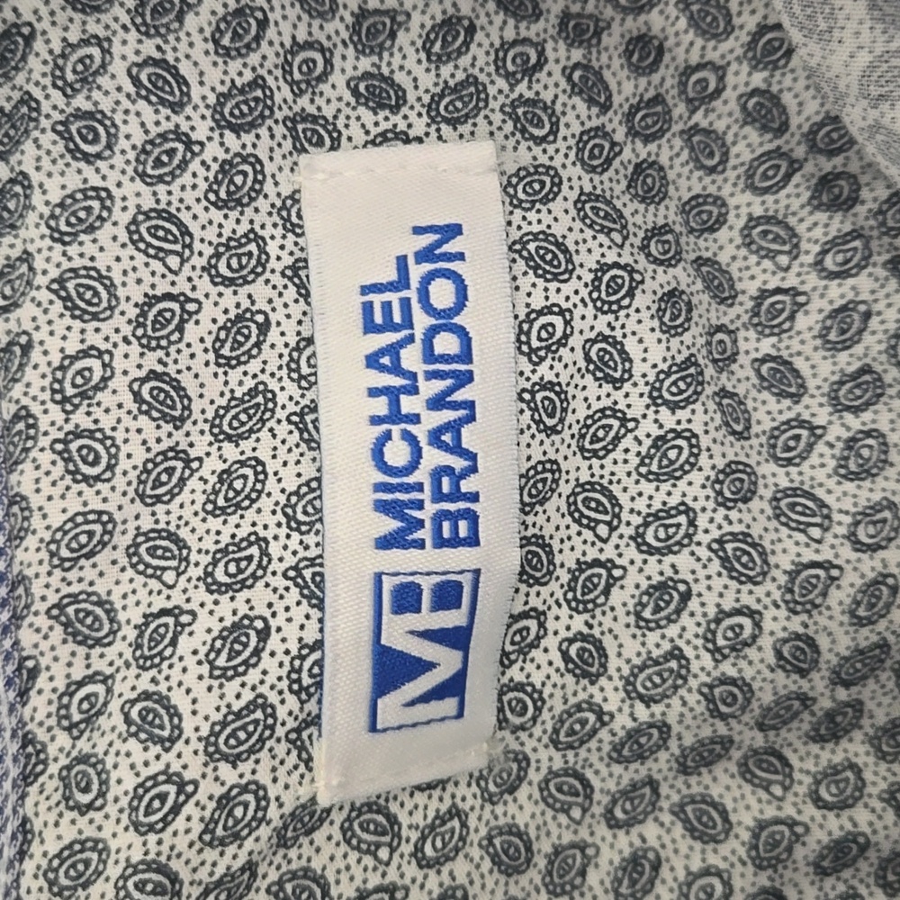 Michael Brandon Blue Print Short Sleeve Shirt - Picture 4 of 10